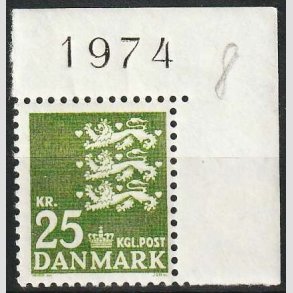 FRIMRKER DANMARK | 1962 - AFA 402 - Rigsvben 25 Kr. grn med hjrnemarginal - Postfrisk