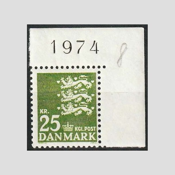 FRIMRKER DANMARK | 1962 - AFA 402 - Rigsvben 25 Kr. grn med hjrnemarginal - Postfrisk