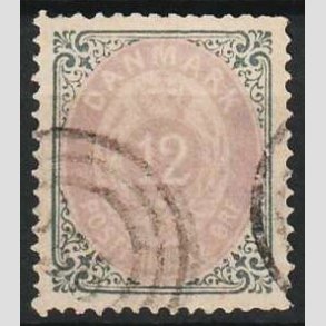 FRIM�RKER DANMARK | 1875 - AFA 26y - 12 �re gr�/violet - Stemplet