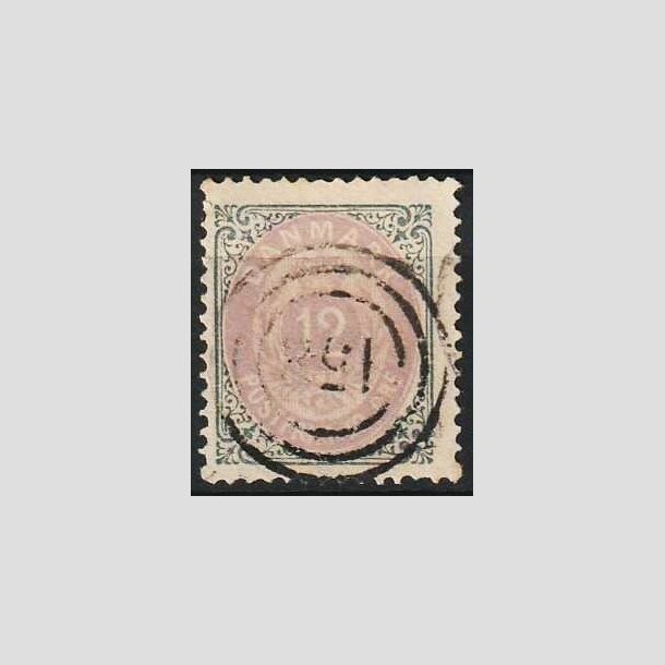 FRIMRKER DANMARK | 1875 - AFA 26y omv. ramme - 12 re gr/violet - Stemplet