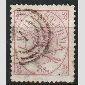 FRIMRKER DANMARK | 1864-70 - AFA 12 - Krone Scepter - 3 Skilling lilla - Stemplet