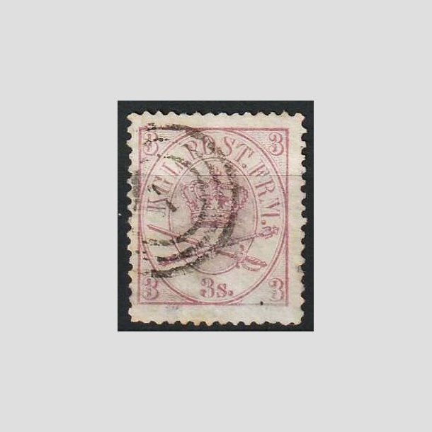 FRIMRKER DANMARK | 1864-70 - AFA 12 - Krone Scepter - 3 Skilling lilla - Stemplet