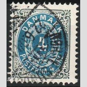 FRIM�RKER DANMARK | 1902 - AFA 23C - 4 �re gr�/bl� - Stemplet
