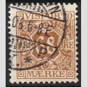 FRIMRKER DANMARK | 1907 - AFA 7 - 68 re brun Avisporto - Stemplet 