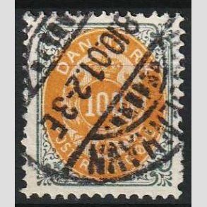 FRIM�RKER DANMARK | 1895 - AFA 31By - 100 �re gr�/gul omv. ramme - Stemplet