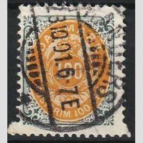 FRIM�RKER DANMARK | 1895 - AFA 31By - 100 �re gr�/gul omv. ramme - Stemplet