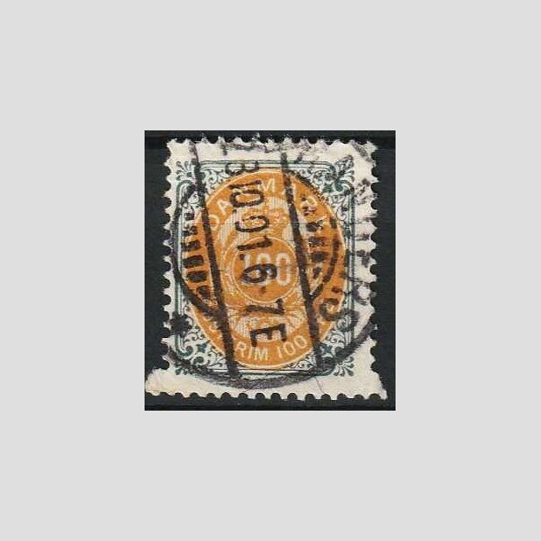 FRIMRKER DANMARK | 1895 - AFA 31By - 100 re gr/gul omv. ramme - Stemplet