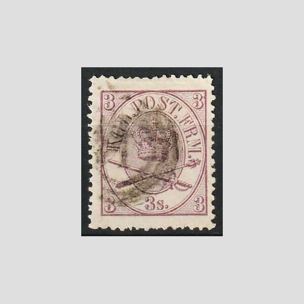 FRIMRKER DANMARK | 1864-70 - AFA 12 - Krone Scepter - 3 Skilling lilla - Stemplet