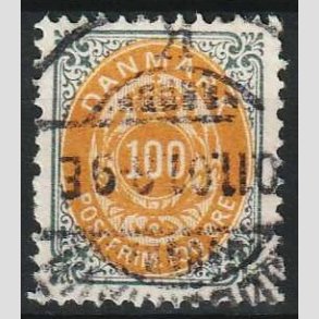 FRIM�RKER DANMARK | 1895 - AFA 31By - 100 �re gr�/gul omv. ramme - Stemplet