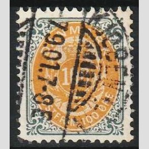 FRIM�RKER DANMARK | 1895 - AFA 31By - 100 �re gr�/gul omv. ramme - Stemplet