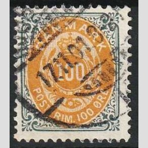 FRIM�RKER DANMARK | 1895 - AFA 31By - 100 �re gr�/gul omv. ramme - Stemplet