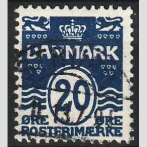 FRIM�RKER DANMARK | 1912 - AFA 66a - B�lgelinie 20 �re sortbl� - P�nt Stemplet
