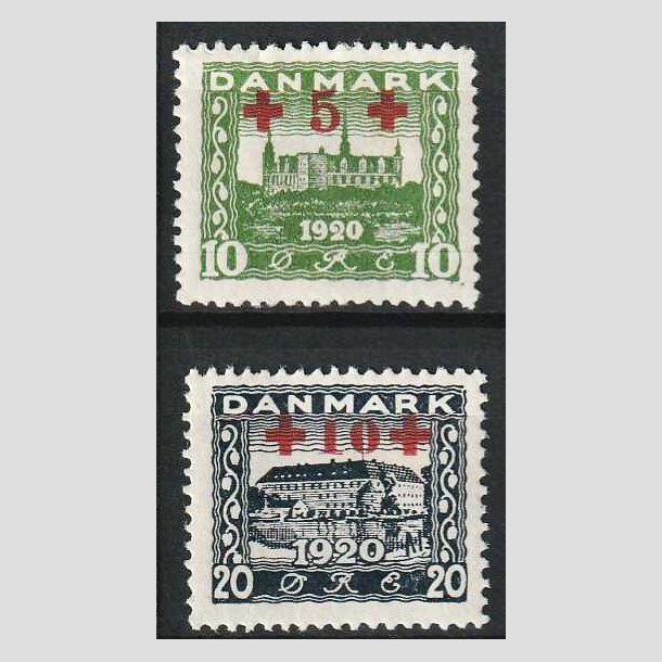 FRIMRKER DANMARK | 1921 - AFA 120+121 - Rde Kors provisorier i st - Ubrugt