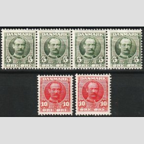 FRIMRKER DANMARK | 1907 - AFA 54+55 - Frederik VIII 5 re + 10 re div. - Postfrisk