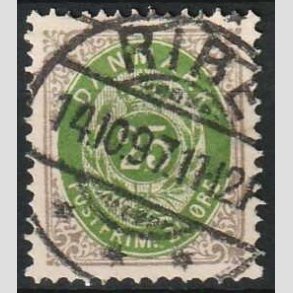FRIM�RKER DANMARK | 1875 - AFA 29 - 25 �re gr�/gr�n - Flot Stemplet Ribe