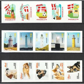 FRIMRKER DANMARK | 2019 - AFA 1950-54 mv. - Dannebrog, Fyrtrne og Hunde 5-striber - Postfrisk