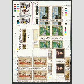 FRIMRKER DANMARK | Lot med 10 stk. bedre postfriske Malerimrker 4-blokke