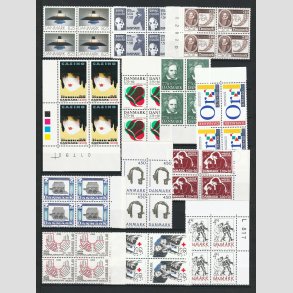 FRIMRKER DANMARK | Lot med 13 stk. bedre postfriske 4-blokke (Hj AFA vrdi)