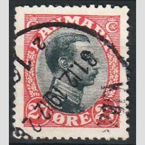FRIMRKER DANMARK | 1918-20 - AFA 102 - Chr. X 27 re rd/sort - Stemplet
