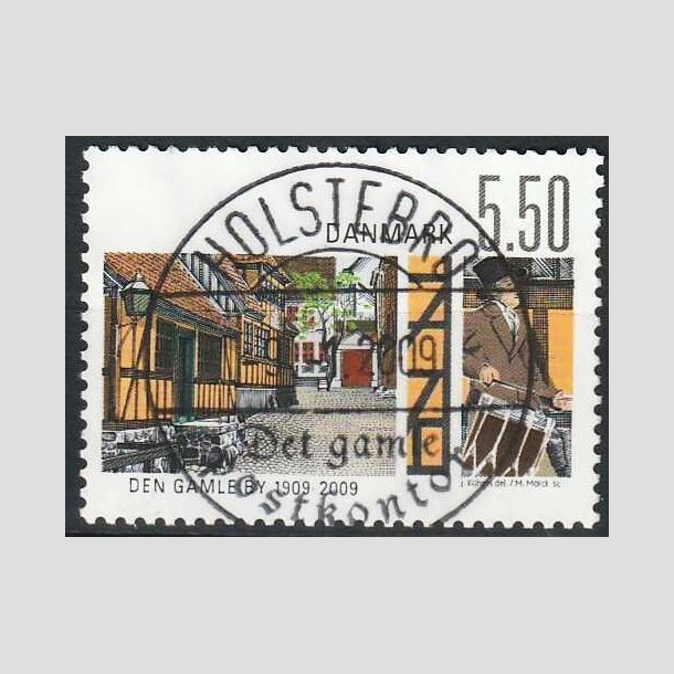 FRIMRKER DANMARK | 2009 - AFA 1563 - Den gamle by - 5,50 Kr. flerfarvet - Pragt Stemplet