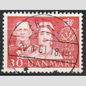 FRIM�RKER DANMARK | 1960 - AFA 384 - S�lvbryllup - 30 �re r�d - Pragt Stemplet Egtved