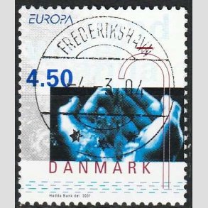 FRIMRKER DANMARK | 2001 - AFA 1283 - Europamrker - 4,50 Kr. flerfarvet - Pragt Stemplet 