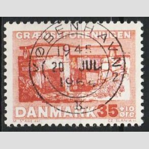FRIMRKER DANMARK | 1964 - AFA 422F - Grnseforeningen - 35 + 10 re brunrd - Lux Stemplet