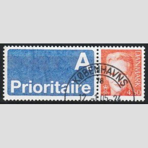 FRIMRKER DANMARK | 2000 - AFA 1244v - Dronning Margrethe II - 4,50 kr. A-vignet - Pragt Stemplet