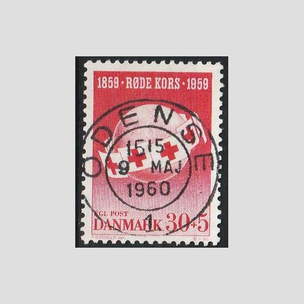 FRIMRKER DANMARK | 1959 - AFA 378 - Rde Kors - 30 + 5 re rd - Pragt Stemplet