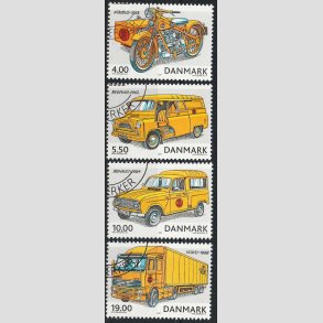 FRIM�RKER DANMARK | 2002 - AFA 1321-24 - Postk�ret�jer - Komplet s�t - Hj�rne stemplet