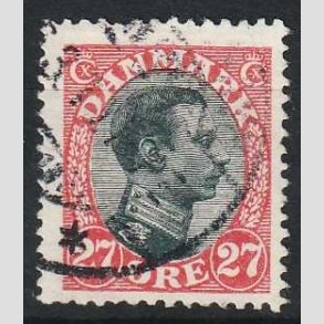 FRIMRKER DANMARK | 1918-20 - AFA 102 - Chr. X 27 re rd/sort - Stemplet