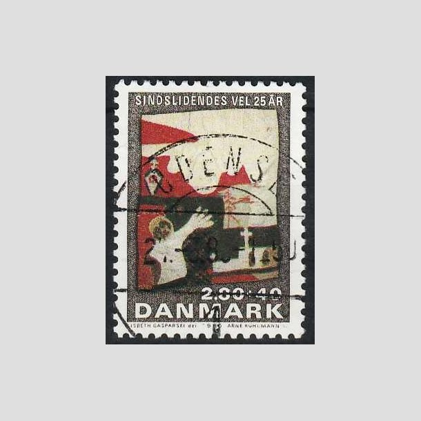 FRIMRKER DANMARK | 1985 - AFA 843 - Sindslidendes Vel - 2,80 Kr. + 40 re - Pragt Stemplet