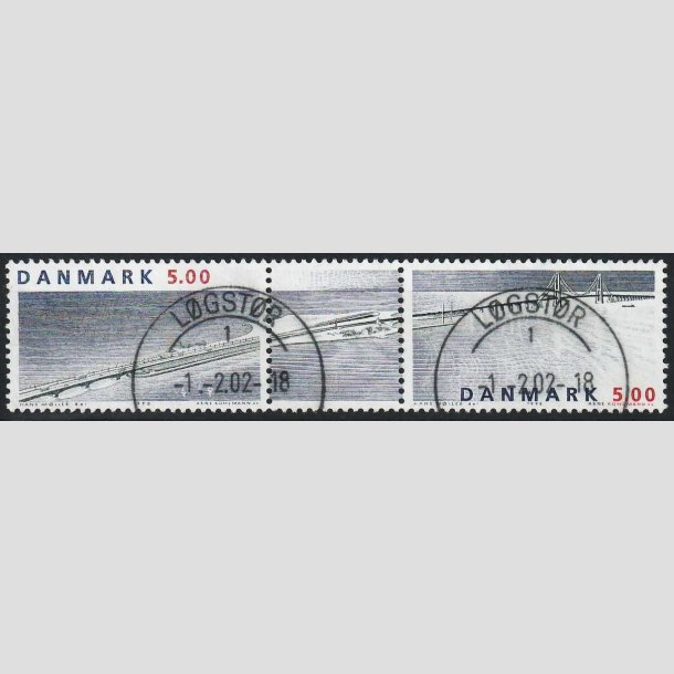 FRIMRKER DANMARK | 1998 - AFA 1174-75 - Sammentryk med vignet - 5,00 Kr. - Pragt Stemplet