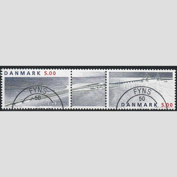 FRIMRKER DANMARK | 1998 - AFA 1174-75 - Sammentryk med vignet - 5,00 Kr. - Pragt Stemplet