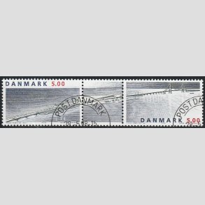 FRIM�RKER DANMARK | 1998 - AFA 1174-75 - Sammentryk med vignet - 5,00 Kr. - Pragt Stemplet