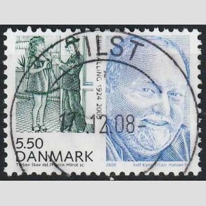FRIM�RKER DANMARK | 2008 - AFA 1551 - Store danskere 2. - 5,50 Kr. Erik Balling - Pragt Stemplet