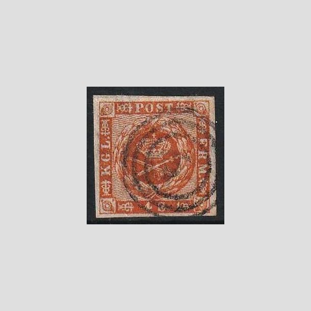 FRIMRKER DANMARK | 1858-62 - AFA 7 - 4 Skilling brun - Stemplet (Lux rande)
