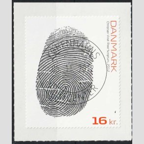 FRIMRKER DANMARK | 2012 - AFA 1720 - Post Scriptum. - 16,00 Kr. flerfarvet - Pragt Stemplet 