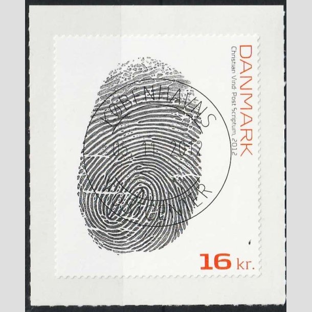 FRIMRKER DANMARK | 2012 - AFA 1720 - Post Scriptum. - 16,00 Kr. flerfarvet - Pragt Stemplet 