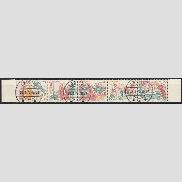 FRIMRKER DANMARK | 1973 - AFA 552-56 - Kalkmalerier - 70 re 5-stribe - Pragt Stemplet 