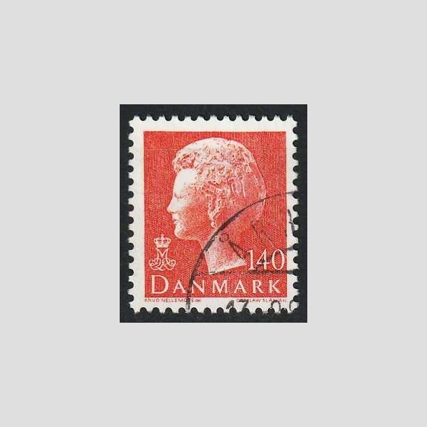 FRIMRKER DANMARK | 1980 - AFA 698 - Dronning Margrethe - 140 re orange - Pnt Stemplet