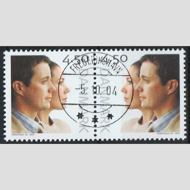 FRIMRKER DANMARK | 2004 - AFA 1388-89 - Kongeligt bryllup - 4,50 Kr. Kronprinsparret - Lux Stemplet