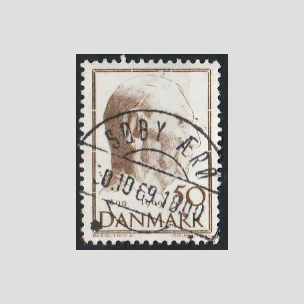 FRIMRKER DANMARK | 1969 - AFA 480 - Fredrik IX 70 r - 50 re brun - Pragt Stemplet Sby r