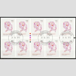 FRIMRKER DANMARK | 2013 - AFA 1768 - Red barnet - 9,00 + 1 Kr.  10-stribe - Pragt Stemplet