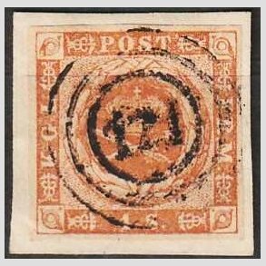 FRIMRKER DANMARK | 1854-57 - AFA 4 - 4 Skilling brun - Lux Stemplet