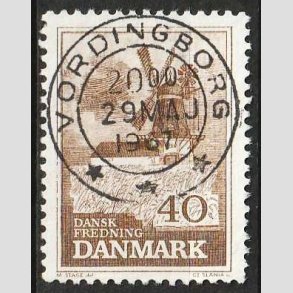 FRIM�RKER DANMARK | 1965 - AFA 440 - Fredning - 40 �re brun - Pragt Stemplet
