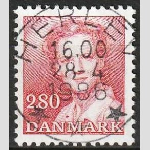 FRIMRKER DANMARK | 1985 - AFA 820 - Dronning Margrethe - 2,80 Kr. rd - Pragt Stemplet Herlev