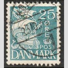 FRIMRKER DANMARK | 1933 - AFA 205 - Karavel 25 re bl Type I - Stemplet