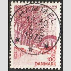 FRIMRKER DANMARK | 1976 - AFA 615 - Kbenhavn - 100 re rdlilla/rd - Pragt Stemplet Hammel