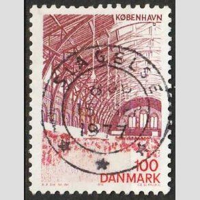FRIMRKER DANMARK | 1976 - AFA 615 - Kbenhavn - 100 re rdlilla/rd - Pragt Stemplet Slagelse